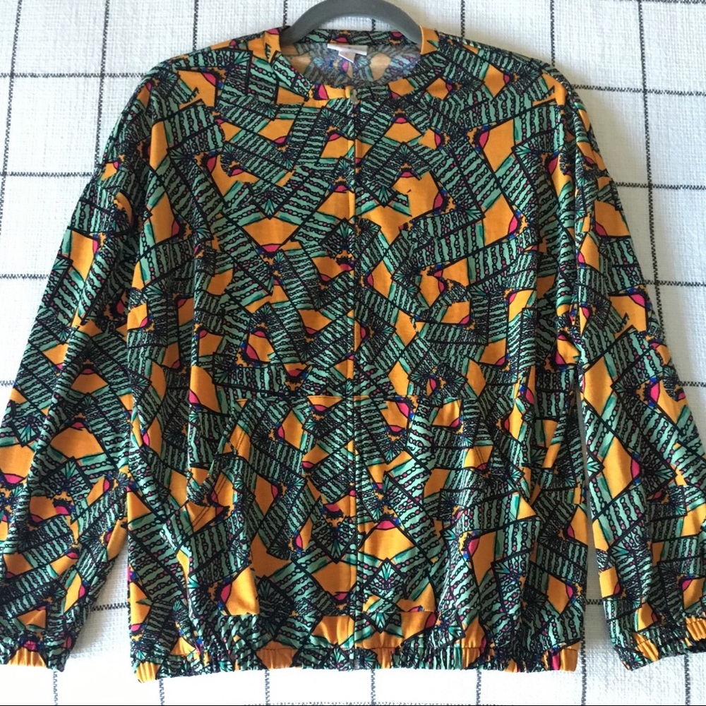 LuLaRoe Zip-Up Bomber Jacket with Pockets